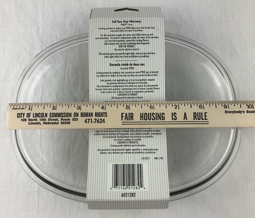 Corning Ware Replacement Glass Lid 1.5 Qt. French White Oblong F12C - Picture 10 of 11