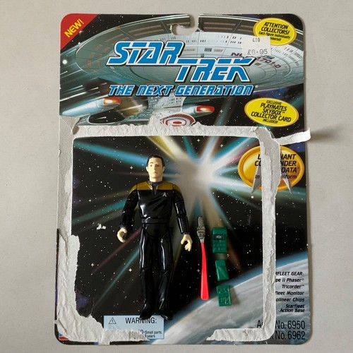Figura de colección Star Trek teniente comandante datos accesorios tarjeta 1994 Kenner