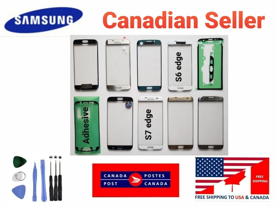 Front Screen Glass Replacement For Samsung Galaxy S5 S6 S7 edge with Adhesive - Image 2 of 4