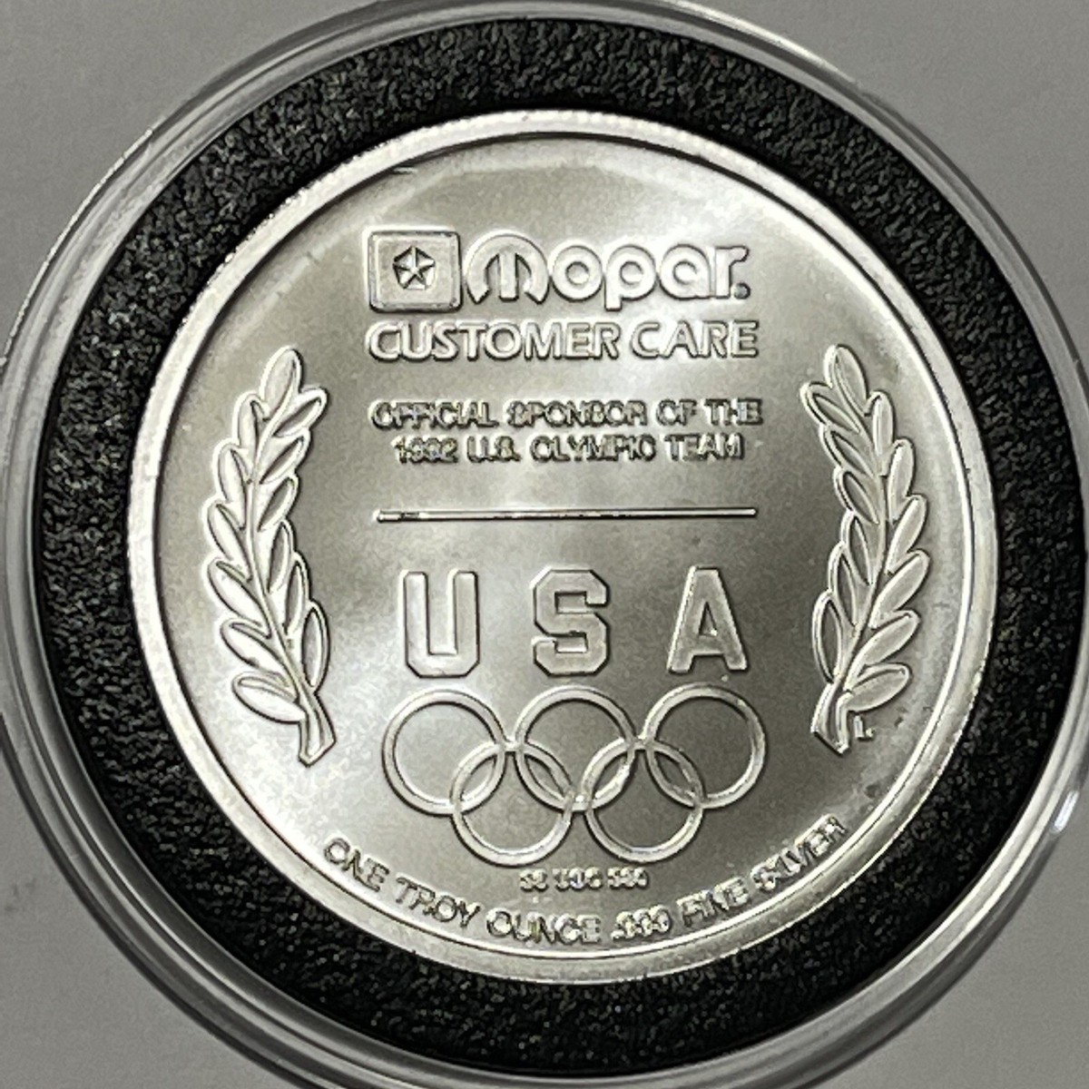 1992 Barcelona Olympics Mopar Rare Coin 1 Troy Oz .999 Fine