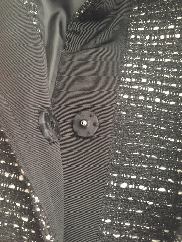 Talbots size 16 jacket with large snap closures black white metallic - Picture 4 of 6