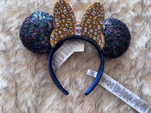 Disney World 50th Anniversary schillernd marineblau und gold Minnie Ohr Stirnband - Bild 2 von 6