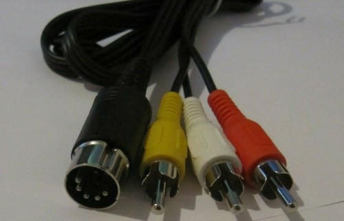 Cable AV LCA CVBS Audio C64 +HUM FILTER Commodore  for DIN5 + DIN8 Universal - Picture 1 of 3