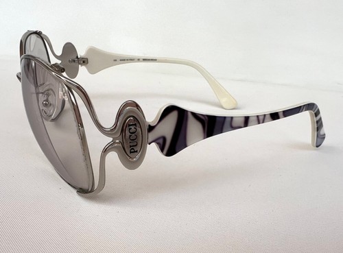 EMILIO PUCCI WHITE GRAY BLACK SILVER METAL SUNGLASSES #EP1045 59016 045 125 - Picture 1 of 6