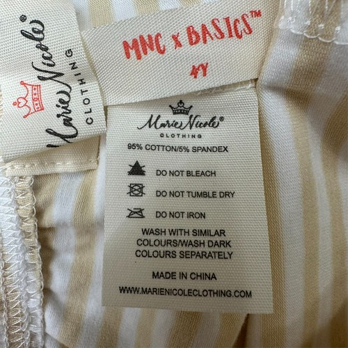 Marie Nicole Clothing White Yellow Striped Ruffle Hem Shorts Girls Size 4 Years - Picture 2 of 6