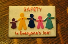 Rainbow Safety Lapel Pin - Vintage Colorful Family Team Group Office Badge Pin