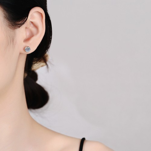1-2CT Moissanite Bubble Stud Earrings Women 925 Sterling Silver Pass Tester Gift - Picture 5 of 9