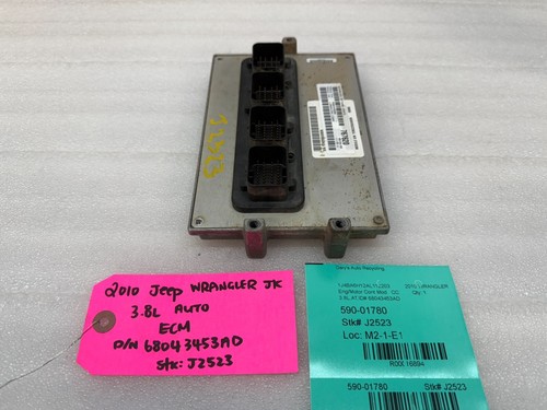 10 JEEP WRANGLER 3.8 AUTO JK ENGINE COMPUTER ECM ECU P68043453AD - Picture 4 of 9