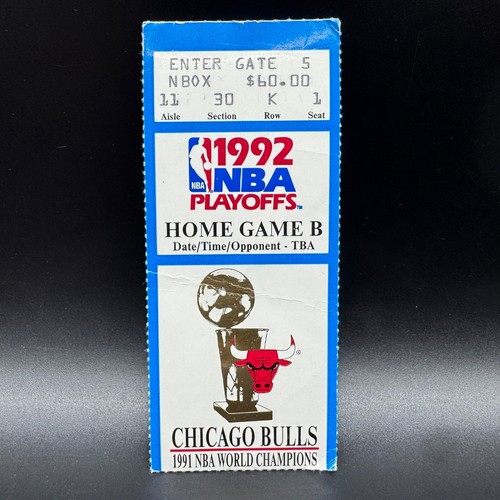 1992 NBA PLAYOFFS BULLS VS HEAT GM 2 TICKET STUB MICHAEL JORDAN 33 PTS, 13 REBS - Picture 1 of 2