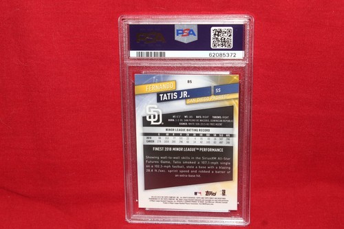 2019 Topps Finest Fernando Tatis Rookie Rc# 85 San Diego Padres PSA 10 - Picture 2 of 2