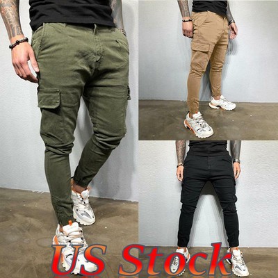 Cargo trousers mens skinny Clearance