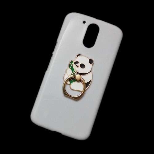 Cover For Various Phones 3D Panda Finger Ring Stand Holder White Back Hard Case - Picture 6 of 9