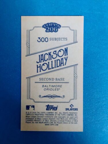 2024 Topps 206 RC Jackson Holliday Baltimore Orioles T206 - Picture 2 of 2