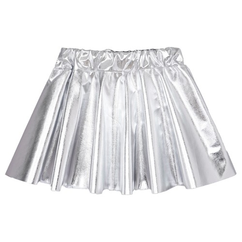Kids Girls Metallic Shiny Flared Pleated Mini Skater Skirt Ballet Jazz Dancewear - Picture 18 of 31
