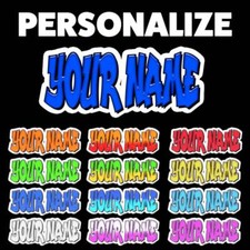 Custom Personalized Vinyl Graffiti Name Decal Sticker Car BLUE or YOUR CHOICE