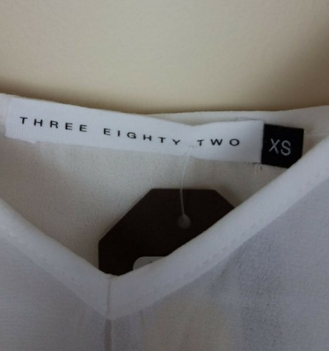 Camiseta sin mangas Three Eighty Two blanco marfil transparente talla XS - Imagen 5 de 7