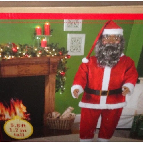 NEU = Lebensgroßer afroamerikanischer Weihnachtsmann animiert tanzend 5,8 Fuß groß - Bild 5 von 7