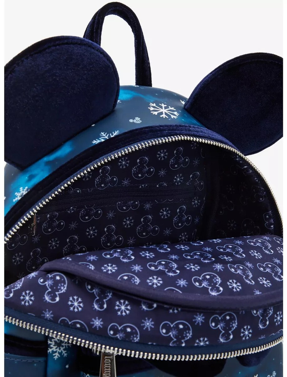Loungefly Disney Snowflake Minnie Mouse Ears Mini Backpack 
