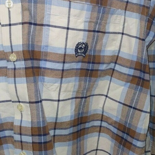 CINCH Button Down Shirt Mens Large Blue Brown Plaid Long Sleeve Western Wear - Picture 5 of 9
