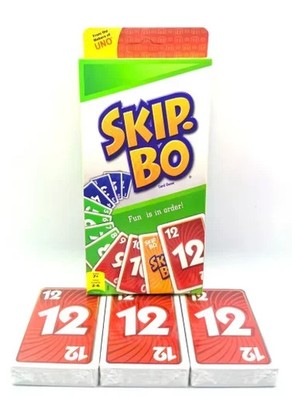 Mattel Games - Skip-Bo Card Game Family Game Board Game Children's Game