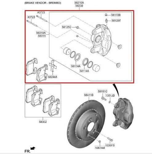 18-2023 Kia Stinger Rear Right and Left Brembo Brake Disc Caliper 58230J5500BCR - Picture 2 of 18