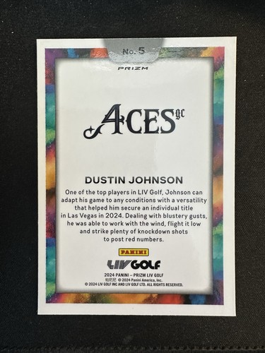 2024 Panini Prizm Liv Golf Dustin Johnson Color blast SP Case Hit 4Aces GC - Picture 2 of 2