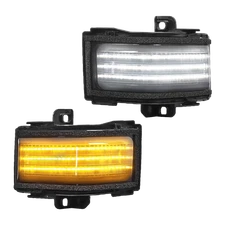 2X White/Amber LED Side Mirror Lights Sequential Signal For 2015-2022 Ford F-150