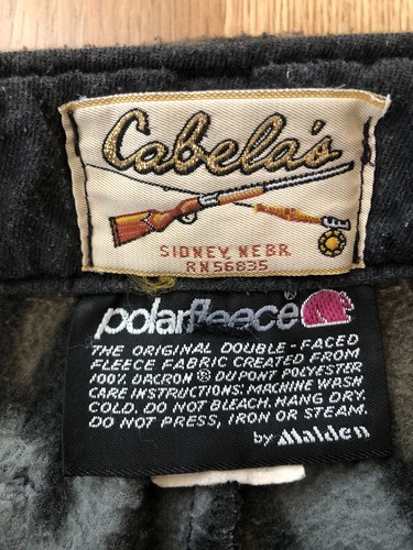 VIntage Hunt Cabela’s Tree Bark Camo Polar Fleece Pants 32 USA Union Made - Picture 3 of 12