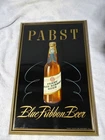 Stunning 1930s Vtg Pabst Blue Ribbon Beer PBR Tin Self Framed Embossed Sign WOW!