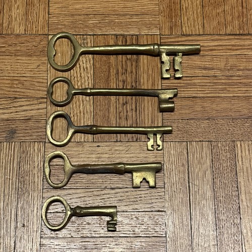 Menge (5) Massive Messing Skelett Schlüssel - Bild 1 von 8