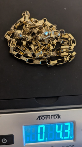 Cinturón de cadena tono dorado eslabones rectangulares tamaño ajustable 49" L - Imagen 6 de 6