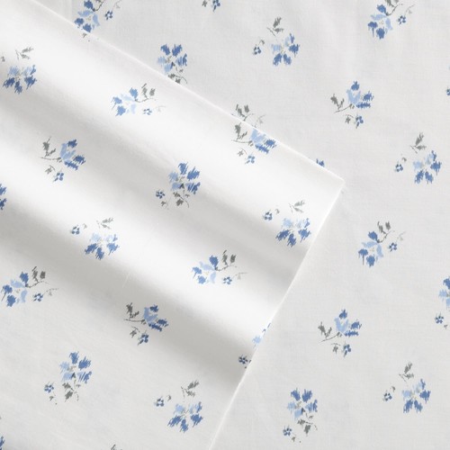 - Sábanas King, Juego de Ropa de Cama de Algodón Percal, Decoración del Hogar Fresca y Fresca (Boceto Azul... - Imagen 3 de 9