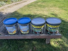 Two 9 Litre Buckets Of Slate Fence Paint And Two 12 Litre BucketsOfCharcoalGrey