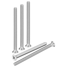 1/4"-20x3-1/2" Flat Head Machine Screws -25pcs -304 Stainless Steel -Silver