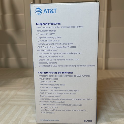 NEW Open Box AT&T 2 Headset Answering System DL72250 With Connect To Cell - Picture 5 of 6