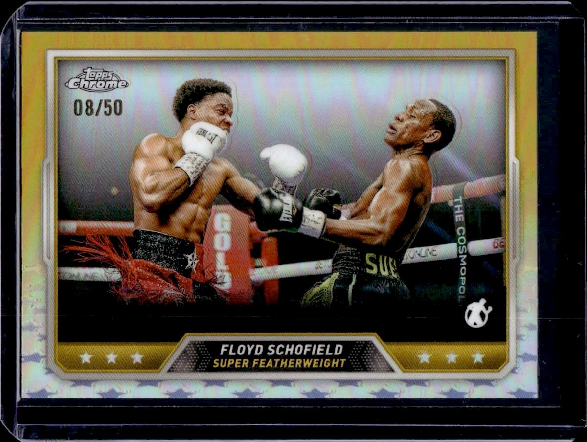 Floyd Schofield 2024 Topps Chrome Boxing #97 Gold Refractor #D 08/50