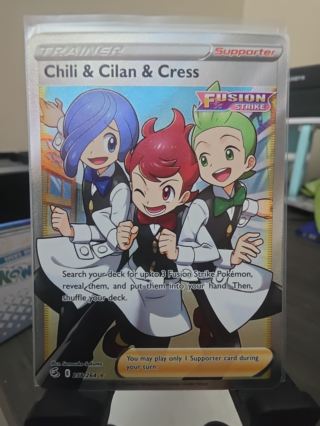 Pokémon TCG Chili & Cilan & Cress Fusion Strike 258/264 Full Art MINT