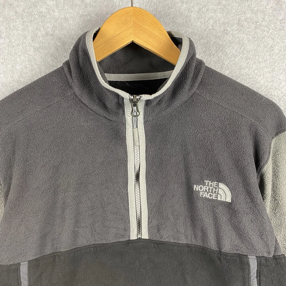 North Face Fleece Jumper Mens M Grey 1/2 Zip Pullover Outdoor Explorer Polyester - Image 3 of 4