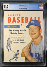 1953 Dell Baseball Magazine v1 #1 MICKEY MANTLE RC 1st Cover CGC Graded 8.0 RARE