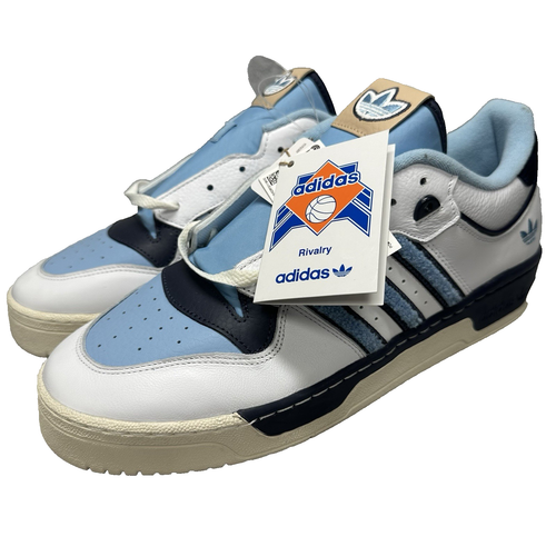 NWT Adidas Size 14 Rivalry Low 86 Tar Heels White Clear Blue Navy FZ6334 Men's - Picture 1 of 19