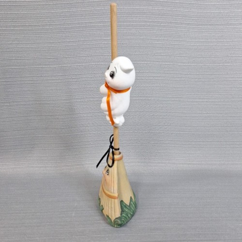 Decorazione Halloween ceramica vintage fantasma su rastrello dipinto a mano in piedi 9" - Foto 7 di 9
