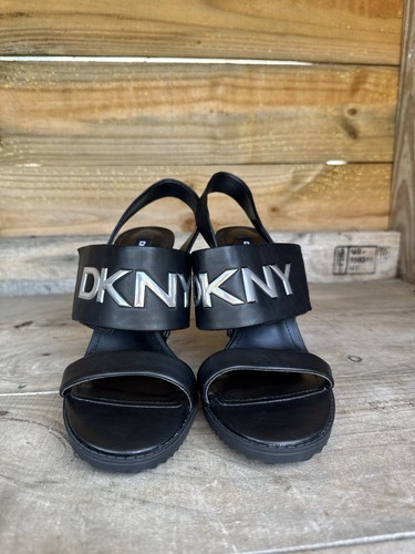 DKNY Damen Slingback Sandalen Absatz schwarz Größe 8M TOP SÜSS!! - Bild 2 von 14