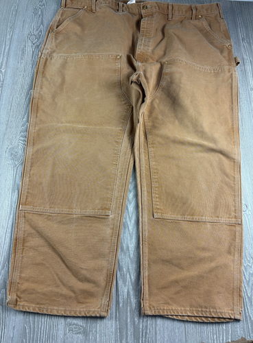Carhartt Double Knee Dungaree Fit Carpenter Pants Work Wear B01 BRN SZ 50/30