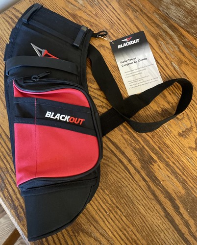 New Blackout Field Quiver Black And Red With Zippered Pocket Adjustable Strap