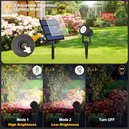 Solar Garden Spotlight Outdoor 6-in-1, White Landscape Spot Lights IP65 - Picture 2 of 7