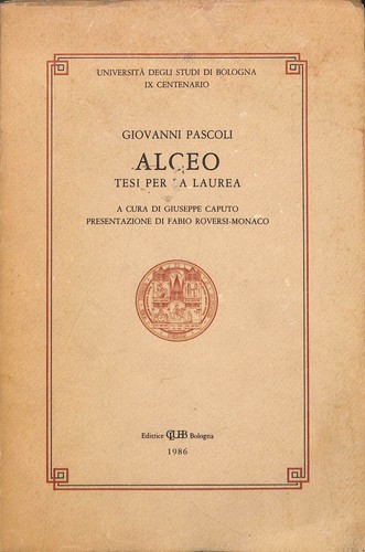 Alceo: Abschlussarbeit, Giovanni Pascoli, CLUEB, 1986 - Bild 1 von 1