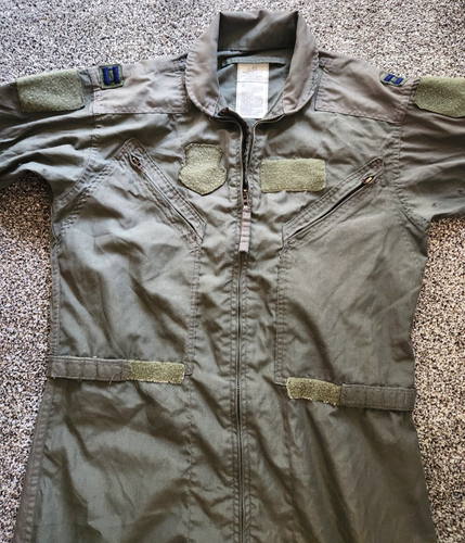 Vintage US Military Coveralls Men's 42L Green Flyers CWU-27/P Aramid Flight - Picture 6 of 10