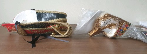 Magic of Venezia Masquerade Costume Masks x 2. Handmade In Venice. 1 new, 1 used - Picture 15 of 24