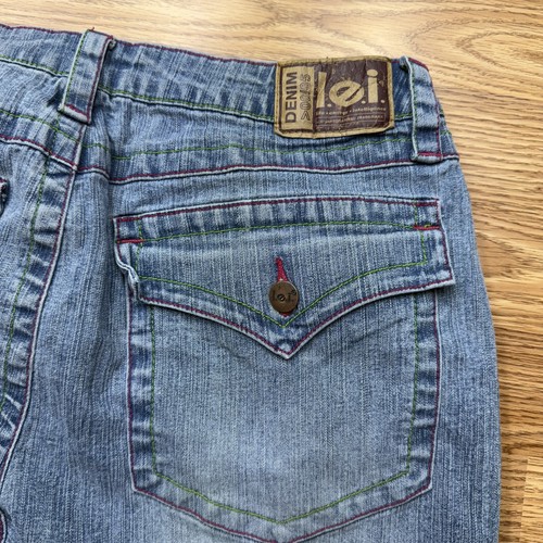 LEI Jeans Womens 14.5 Plus Blue Wide Leg Denim Contrast Stitch Y2k Style Pockets - Bild 10 von 12