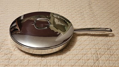 Silampos Portugal Stainless Steel Saute Frying Skillet Pan Lid 12'' & 19.5''handle